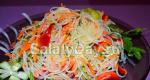 Funchose salad - quick and tasty recipe with cucumber and bell pepper